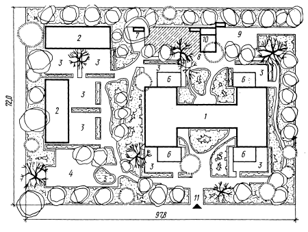 Чертеж генерального плана приусадебного участка