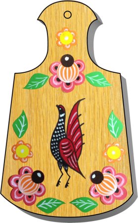 Рис. "Разделочная доска" Городецкая роспись