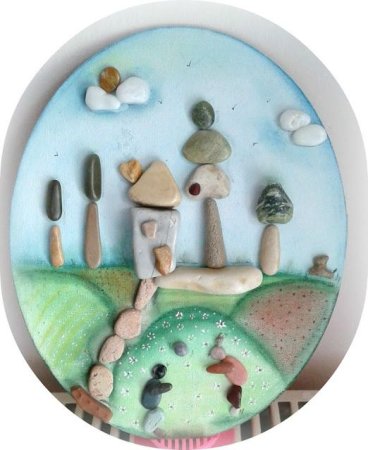 Панно из песка и камней