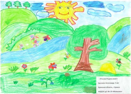 Детский рисунок Родина