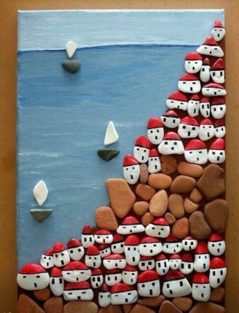 Детское панно из камушков