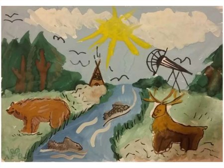 Пейзажи Сибири карандашом