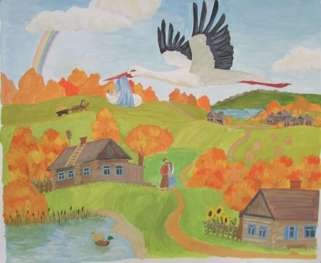 Тайга для детей рисование