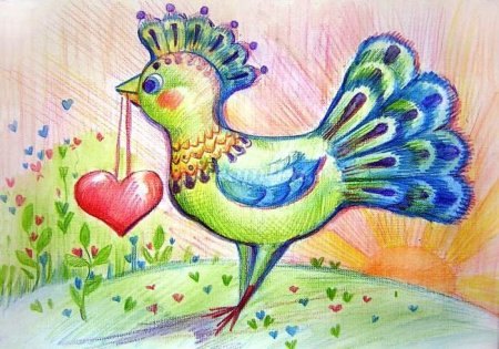 Рисование Сказочная птица