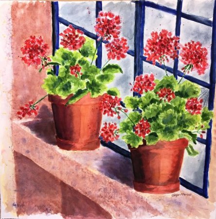 Поэтапное рисование кактуса в горшке