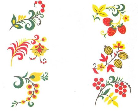 Элементы хохломской росписи ягодки