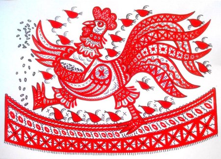 Мезенская роспись Жар птица