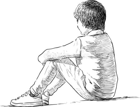 Мальчик сидит