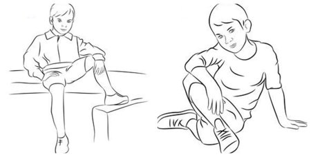 Девочка сидит рисунок