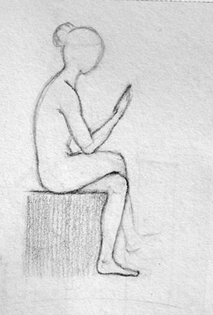 Набросок грустного человека