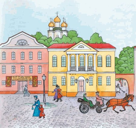 Старый город детский рисунок