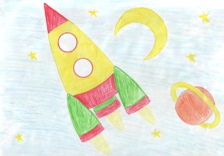 Рисование Космическая ракета в старшей группе