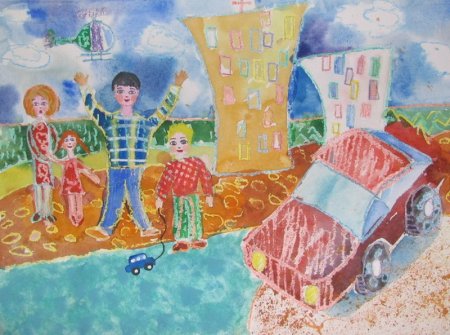 Детский рисунок прогулка