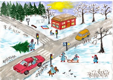 Рисунок на тему опасность на дороге