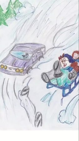 Конкурс рисунков по ПДД зимняя дорога