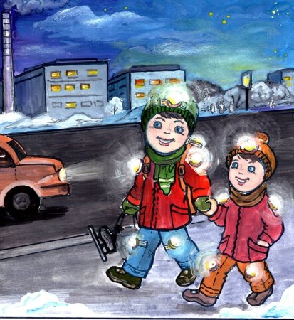 Конкурс рисунков ПДД зимой