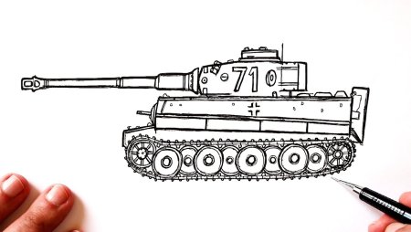 Танк тигр рисунок