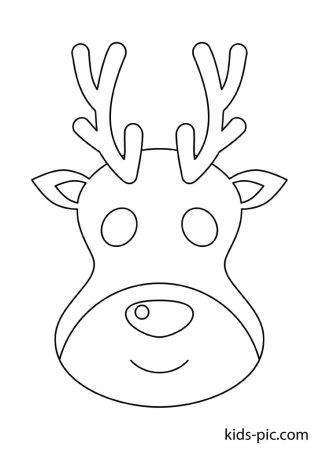 Маска оленя раскраска