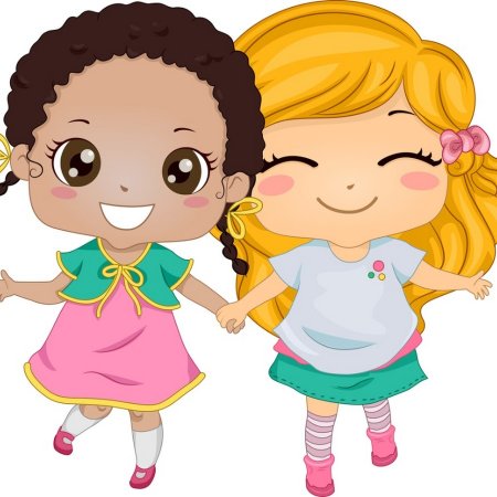 Две девочки рисунок