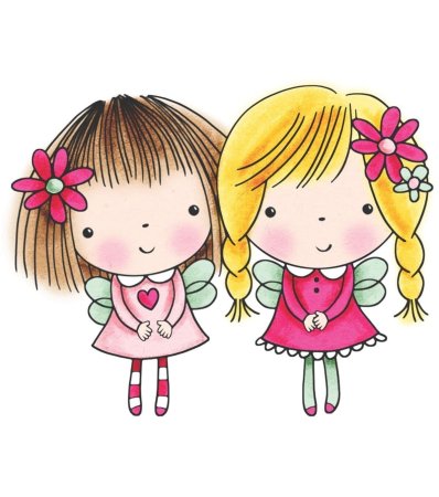 Мультяшные девочки близняшки с шариками