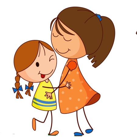 Две девочки на белом фоне