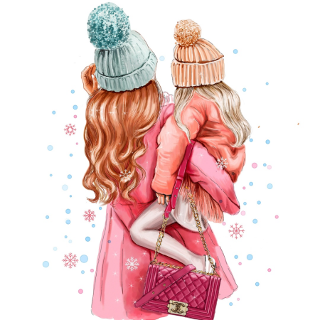 Две девочки на белом фоне