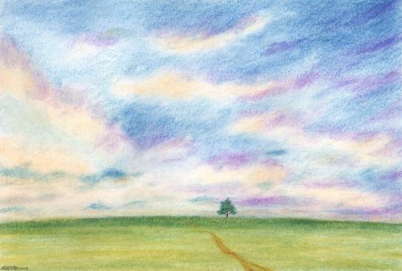 Степные пейзажи пастелью