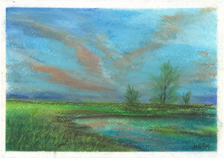 Пейзаж пастелью