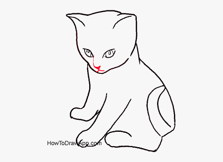 Сидящий кот рисунок легкий