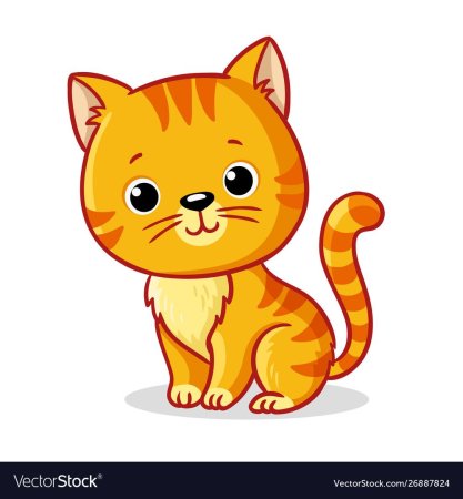 Рыжий котенок мультяшный