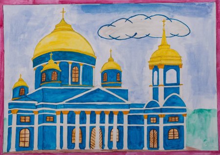 Церковь гуашью