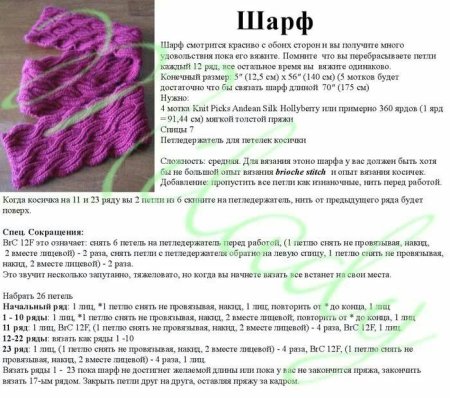 Вязание спицами детских шарфиков с описанием