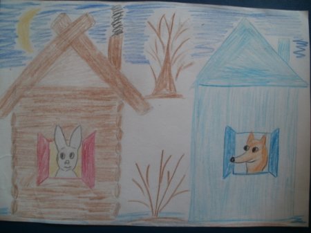 Рисование избушка Лубяная избушка Ледяная