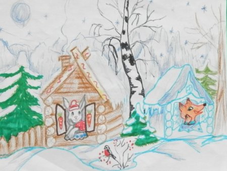 Рисунки по мотивам зимних сказок