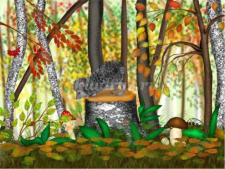 Иллюстрация осеннего леса