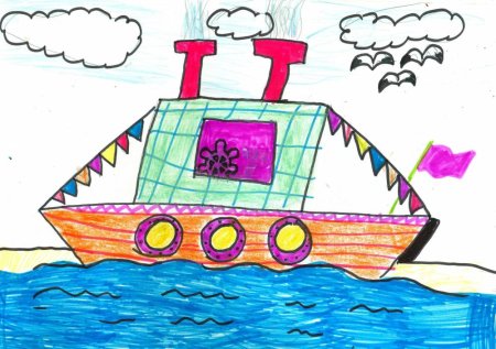 Рисование пароход в старшей группе