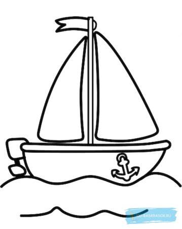 Кораблик контурный сбоку