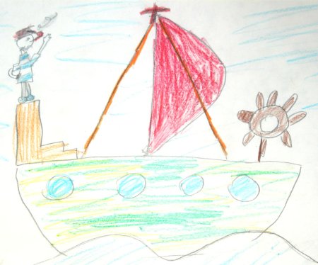 Корабль детский рисунок