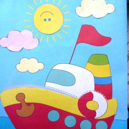 Аппликация корабль