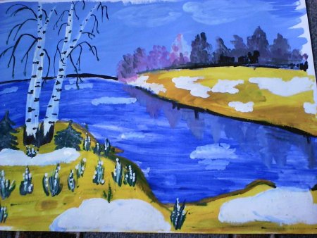 Весенний пейзаж для детей