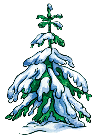 Елка в снегу для детей