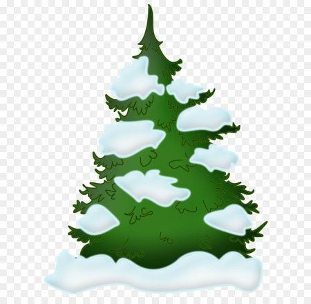 Мультяшные елки в снегу