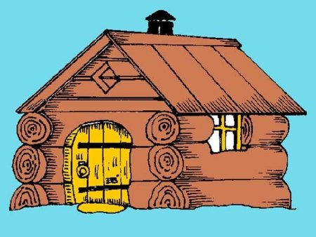 Русская изба рисунок сбоку изо