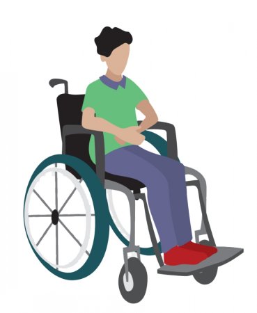 Ребенок на инвалидном кресле вектор