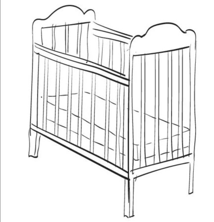 Кроватка раскраска для детей