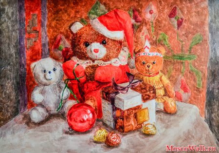 Новогодний натюрморт из 3 предметов