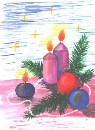 Рисунок на тему новогодний стол