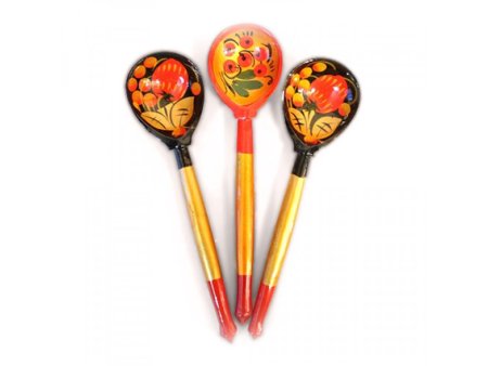 Lhl6102 деревянная ложка маленькая, фрезерная, без росписи, Хохлома