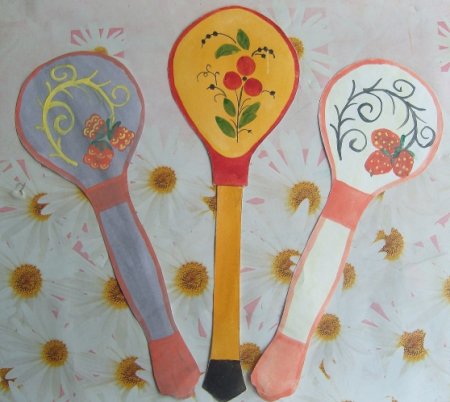 Рисование в подготовительной группе хохломские ложки