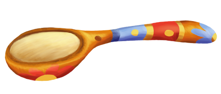 Деревянные ложки на прозрачном фоне